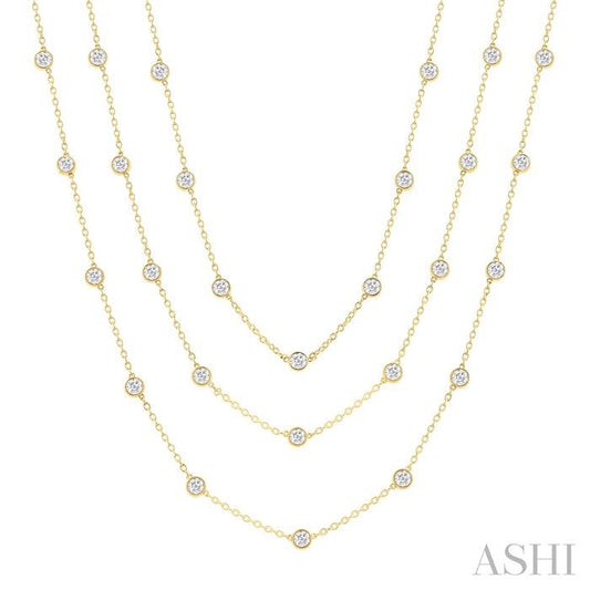 ASHI Diamond Station Long Necklace 993EMPPFGNKYG
