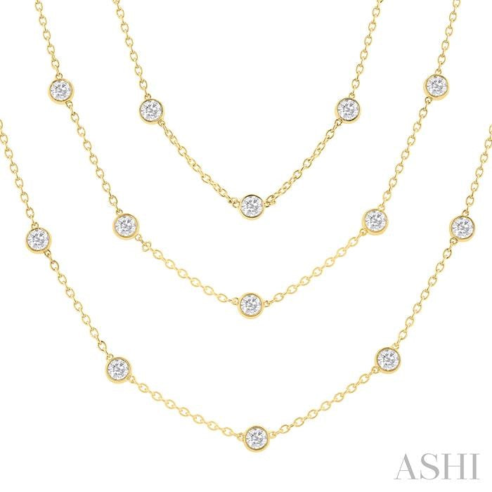 ASHI Diamond Station Long Necklace 993EMPPFGNKYG
