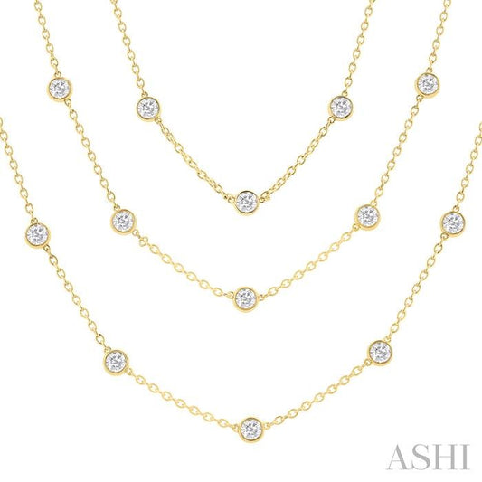 ASHI Diamond Station Long Necklace 993EMPPFGNKYG