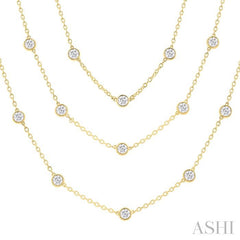 ASHI Diamond Station Long Necklace 993EMPPFGNKYG