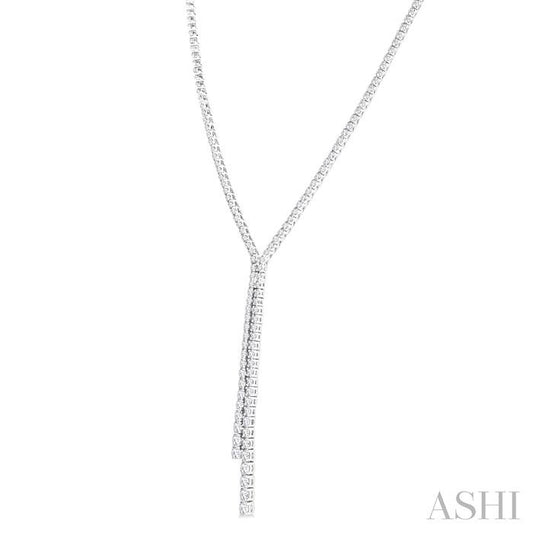 ASHI Diamond Lariat Y Necklace 993V3PPFGNKWG