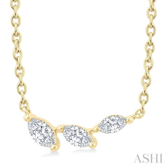 ASHI Marquise Shape Diamond Fashion Necklace 993Z0PPFGNKYG