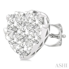 ASHI Heart Shape Lovebright Essential Diamond Stud Earrings 99411PPFGERWG