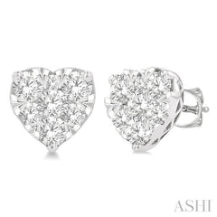 ASHI Heart Shape Lovebright Essential Diamond Stud Earrings 99411PPFGERWG