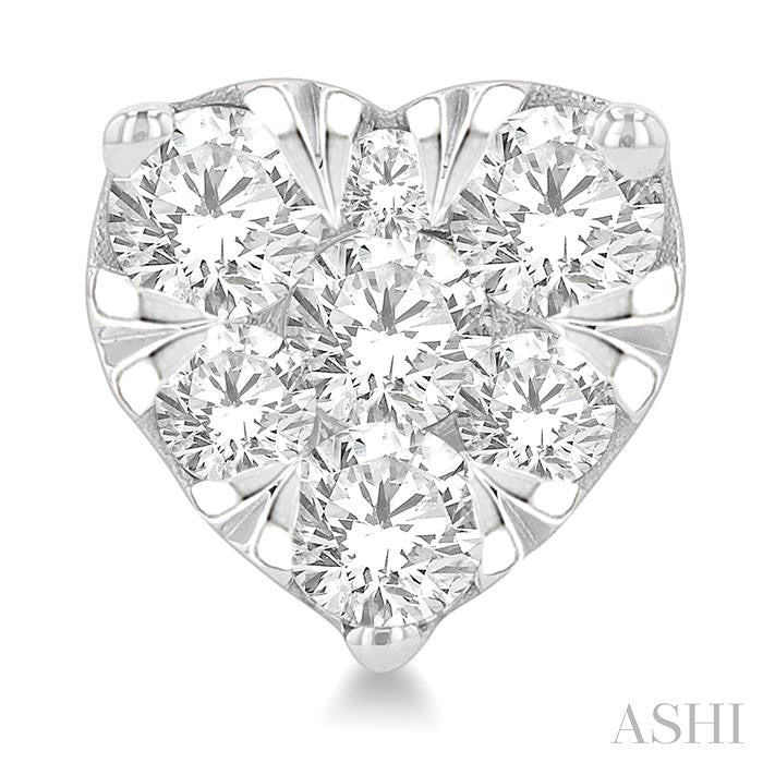 ASHI Heart Shape Lovebright Essential Diamond Stud Earrings 99411PPFGERWG