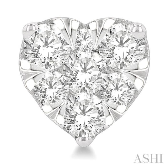 ASHI Heart Shape Lovebright Essential Diamond Stud Earrings 99411PPFGERWG