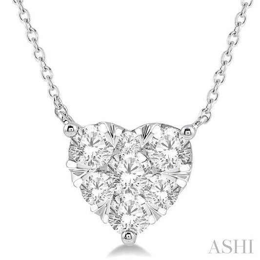 ASHI Heart Shape Lovebright Essential Diamond Pendant 99411PPFGNKWG