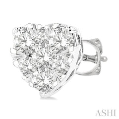 ASHI Heart Shape Lovebright Essential Diamond Stud Earrings 99412PPFGERWG
