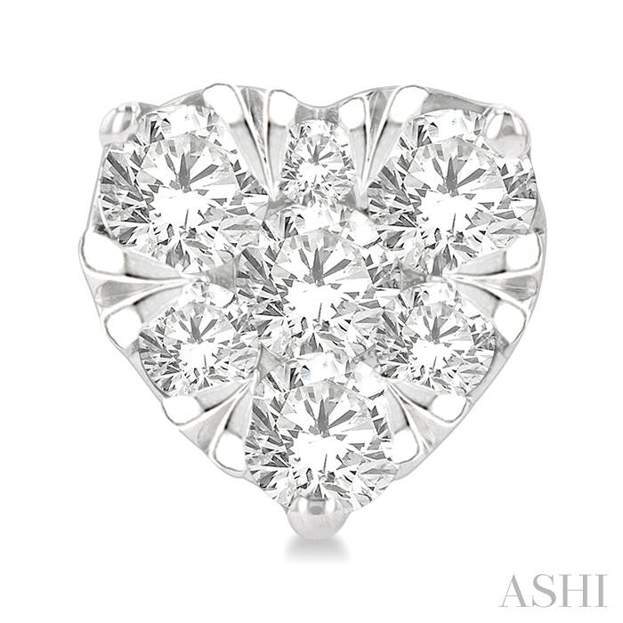 ASHI Heart Shape Lovebright Essential Diamond Stud Earrings 99412PPFGERWG