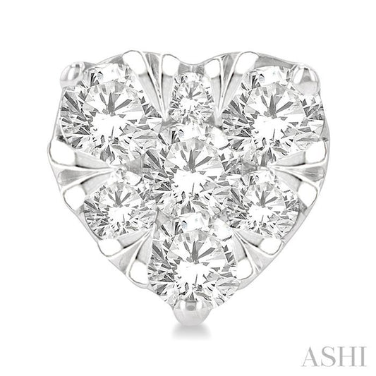 ASHI Heart Shape Lovebright Essential Diamond Stud Earrings 99412PPFGERWG