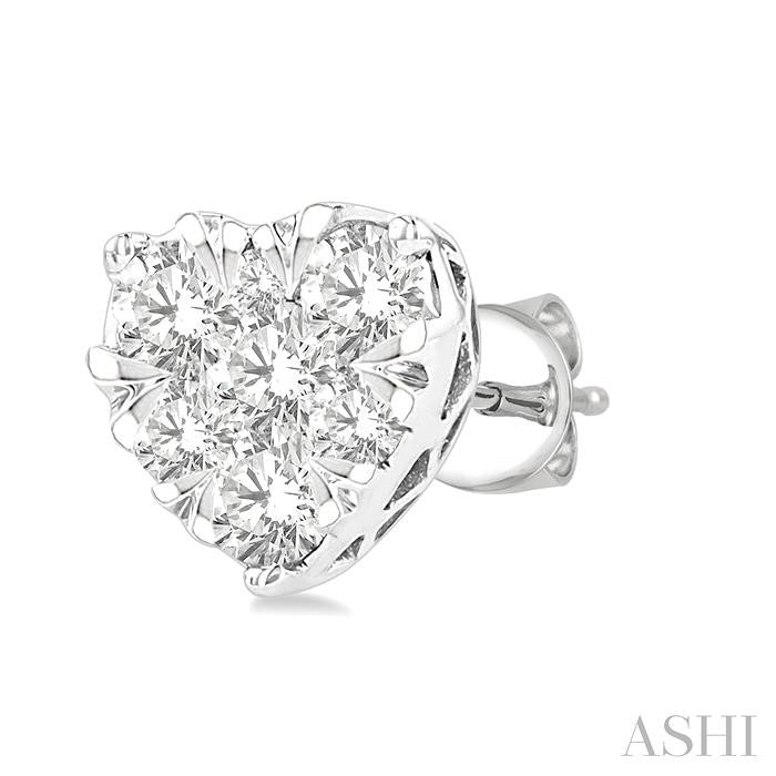 ASHI Heart Shape Lovebright Essential Diamond Stud Earrings 99413PPFGERWG