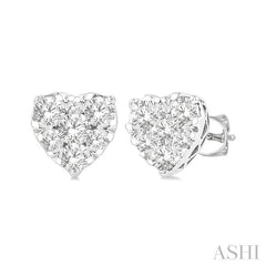 ASHI Heart Shape Lovebright Essential Diamond Stud Earrings 99413PPFGERWG