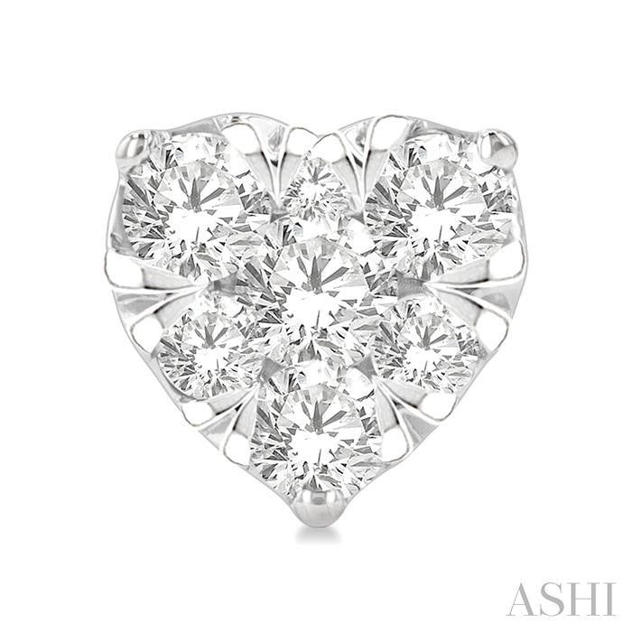 ASHI Heart Shape Lovebright Essential Diamond Stud Earrings 99413PPFGERWG