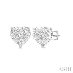 ASHI Heart Shape Lovebright Essential Diamond Stud Earrings 99415PPFGERWG