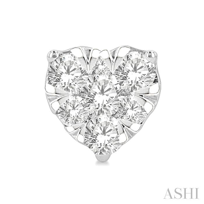 ASHI Heart Shape Lovebright Essential Diamond Stud Earrings 99415PPFGERWG