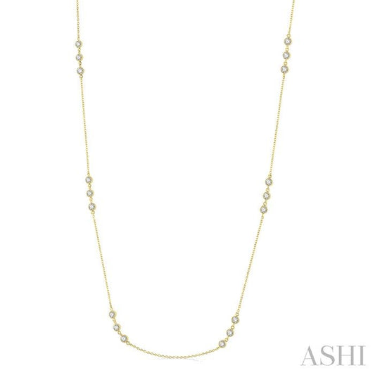 ASHI 3 Stone Diamond Station Necklace 994C1PPFGNKYG