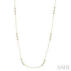 ASHI 3 Stone Diamond Station Necklace 994C1PPFGNKYG