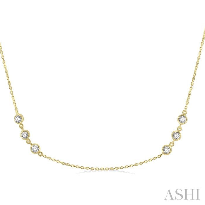 ASHI 3 Stone Diamond Station Necklace 994C1PPFGNKYG