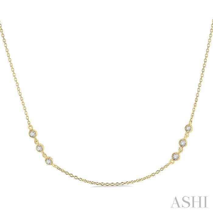 ASHI 3 Stone Diamond Station Necklace 994CHPPFGNKYG