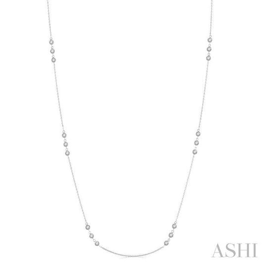 ASHI 3 Stone Diamond Station Necklace 994CVPPFGNKWG