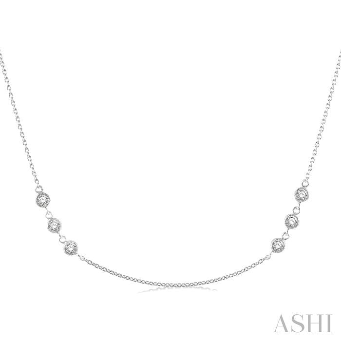 ASHI 3 Stone Diamond Station Necklace 994CVPPFGNKWG