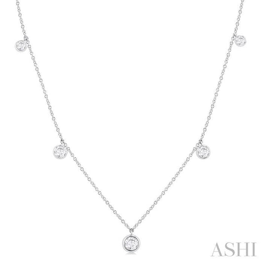 ASHI Round Shape Diamond Station Necklace 994E1PPFGNKWG