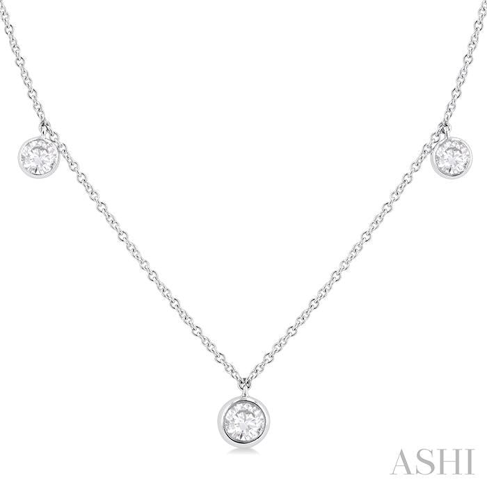 ASHI Round Shape Diamond Station Necklace 994E1PPFGNKWG