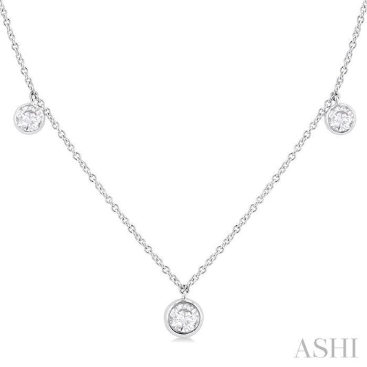 ASHI Round Shape Diamond Station Necklace 994E1PPFGNKWG