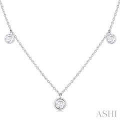 ASHI Round Shape Diamond Station Necklace 994E1PPFGNKWG