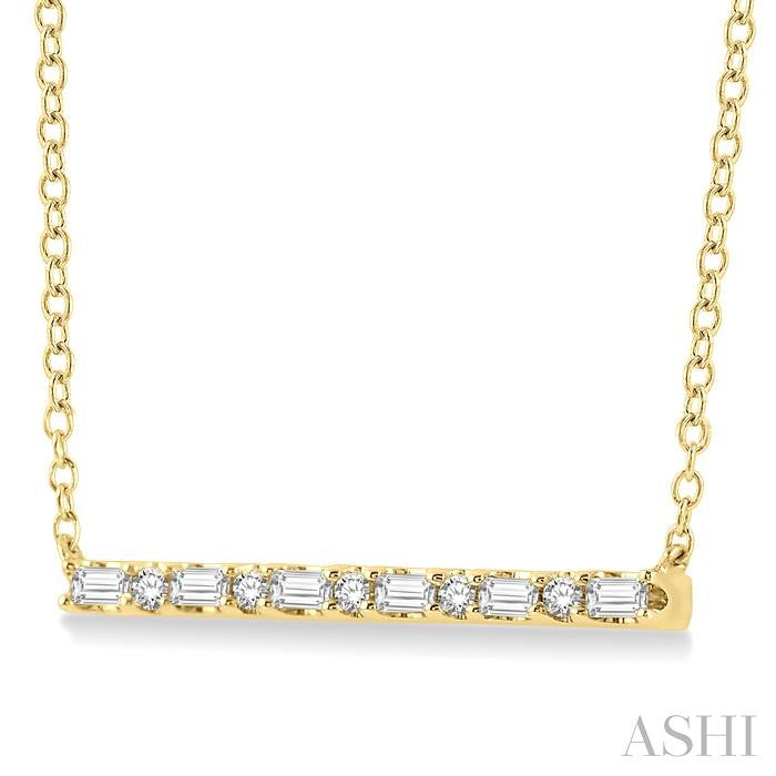 ASHI Bar Petite Diamond Fashion Necklace 994H0PPTGNKYG