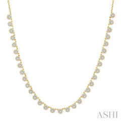 ASHI Halfway Cluster Diamond Necklace 994W1PPFGNKYG-1.25