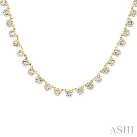 ASHI Halfway Cluster Diamond Necklace 994W1PPFGNKYG-1.25