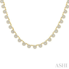 ASHI Halfway Cluster Diamond Necklace 994W1PPFGNKYG-1.25