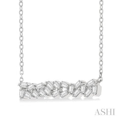 ASHI Scatter Baguette Diamond Fashion Necklace 99500PPFHNKWG