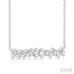 ASHI Scatter Baguette Diamond Fashion Necklace 99500PPFHNKWG
