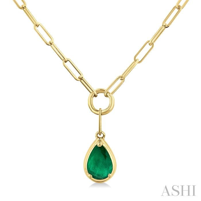 ASHI Pear Shape Paperclip Gemstone Pendant 99520PPT@NKEMYG-PR