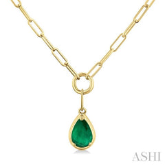 ASHI Pear Shape Paperclip Gemstone Pendant 99520PPT@NKEMYG-PR