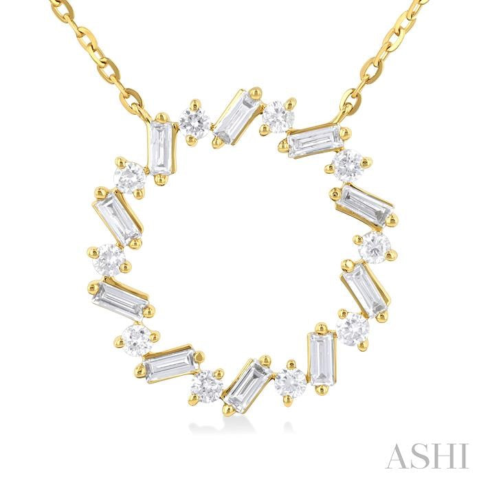 ASHI Circle Scatter Baguette Diamond Pendant 9956HPPTGNKYG