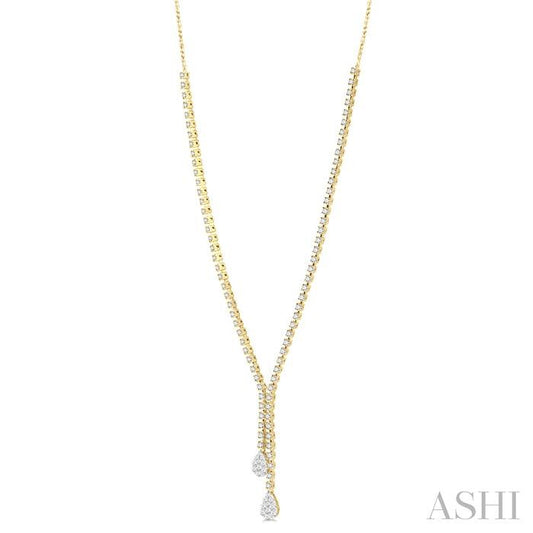 ASHI Pear Shape Lovebright Diamond Fashion Y Necklace 99572PPFGNKYW-2.65