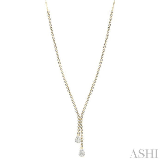 ASHI Pear Shape Lovebright Diamond Fashion Y Necklace 99572PPFGNKYW-2.65