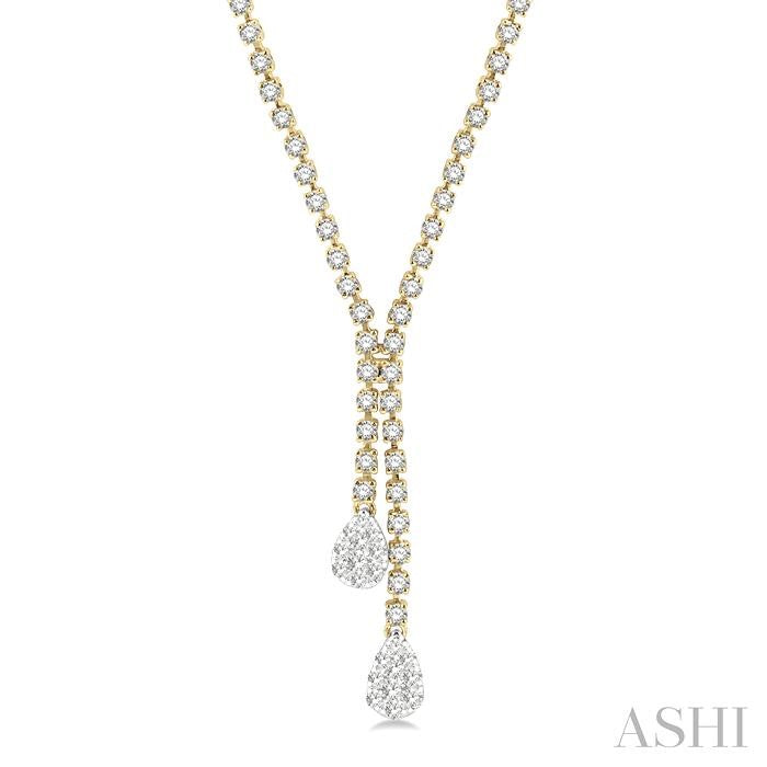 ASHI Pear Shape Lovebright Diamond Fashion Y Necklace 99572PPFGNKYW-2.65