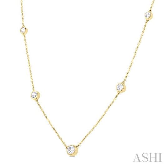 ASHI Bezel Set Graduated Diamond Station Necklace 995D1PPFGNKYG