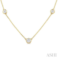ASHI Bezel Set Graduated Diamond Station Necklace 995D1PPFGNKYG