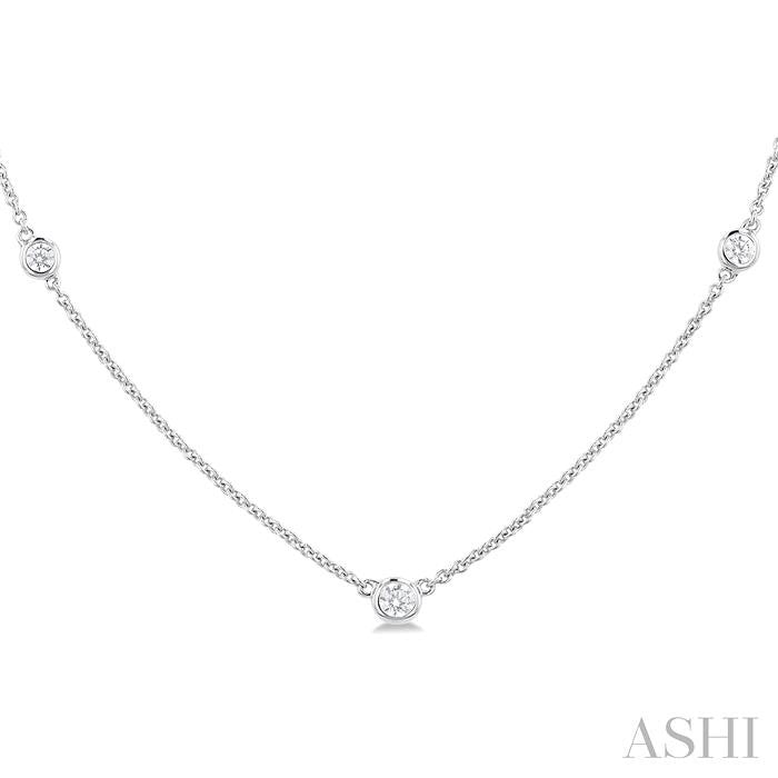 ASHI Bezel Set Graduated Diamond Station Necklace 995DQPPFGNKWG