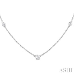 ASHI Bezel Set Graduated Diamond Station Necklace 995DQPPFGNKWG