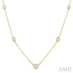 ASHI Bezel Set Graduated Diamond Station Necklace 995DVPPFGNKYG