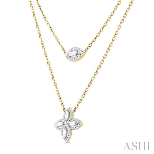 ASHI Floral Layered Diamond Necklace 995QHPPFGNKYG