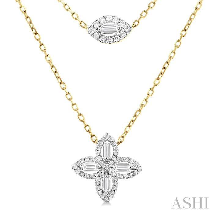ASHI Floral Layered Diamond Necklace 995QHPPFGNKYG