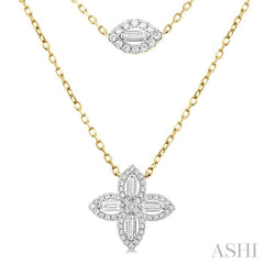 ASHI Floral Layered Diamond Necklace 995QHPPFGNKYG