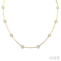 ASHI Round Shape Bar Link Lovebright Diamond Necklace 995V1PPFGNKYW-1.50